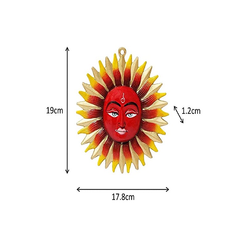 Astroghar Metal vastu Sun god Wall Hanging in White Metal