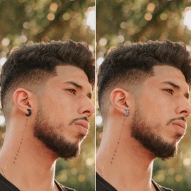 OIDEA Viking Runes Hoop Earring for Men: Stainless Steel Fake Earrings No-Piercing Clip On Earrings Hypoallergenic Mens Earrings Ear Clips Amulet Protection Jewellery Gift