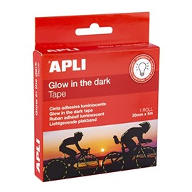 APLI 19235 - Glow in the Dark Luminescent Tape - 20mm x 5m Safety Marking Roll