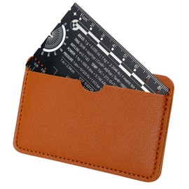 OCQOTAT Small Metal Ruler Protractor Compass Scale,Multi-Tool 3 Inch Metric Drafting Tools Ruler for Drawing,Architect Techie Engineer Machinist for Men,with Case