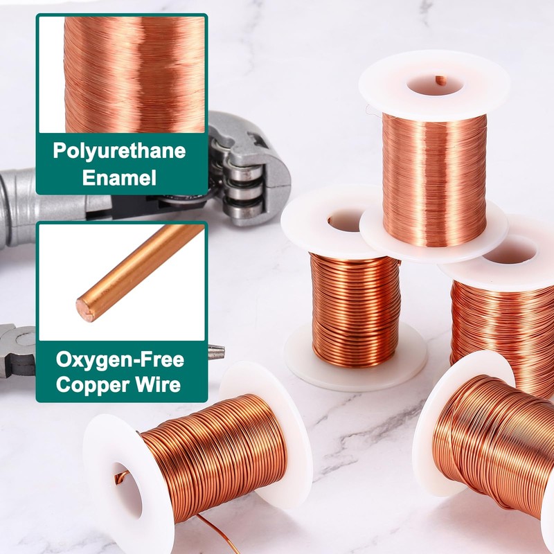 sourcing map 42 AWG Magnet Wire, 42 Gauge / 0.06mm