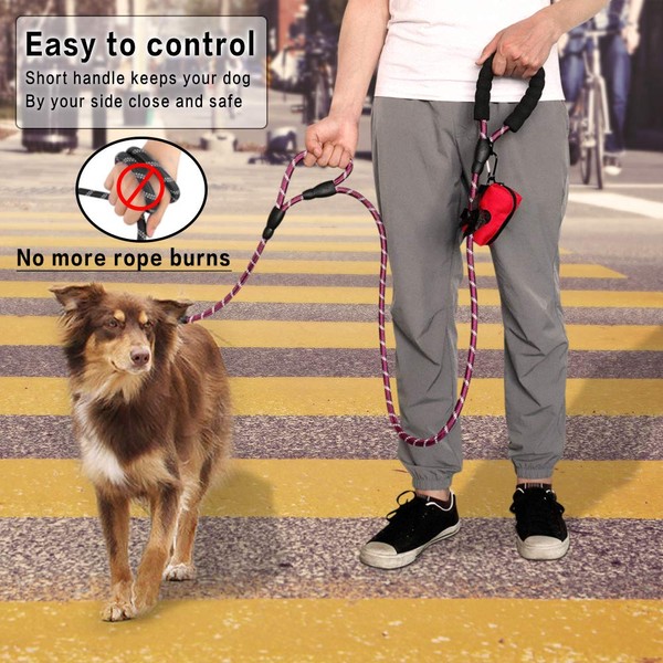 Strong Rope Dog lead 6ft Long with Two Padded Handles,Heavy