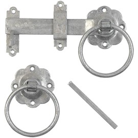 1 Set - Heavy Ring Gate Latch - Garden Gate Lock, Shed Door Lock or External Door Lock - 155mm - Hot Spectra Galvanised - Hardware Solutions