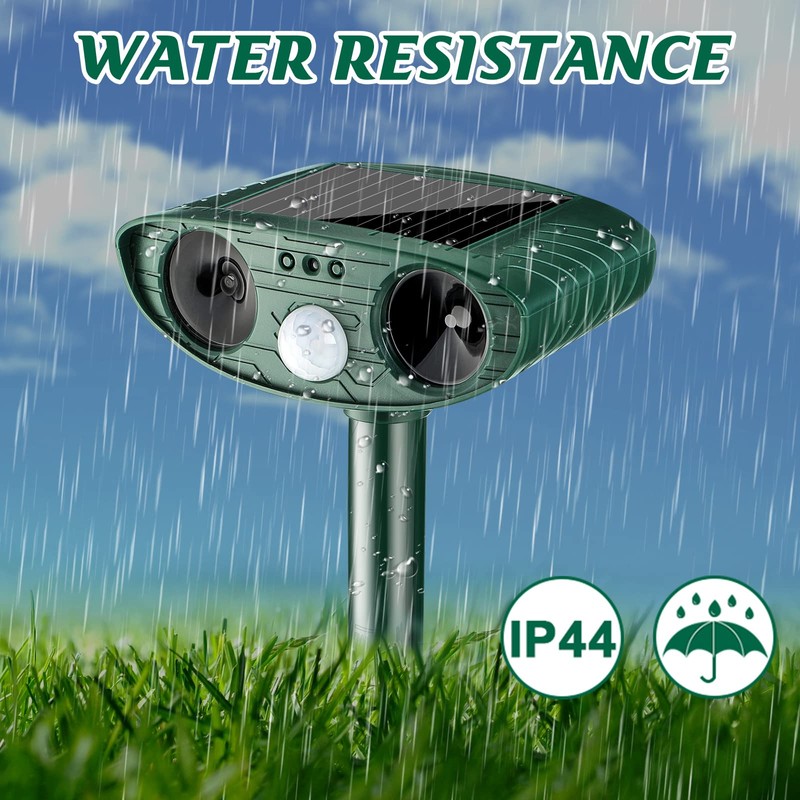 Kittmip Ultrasonic Animal Repellent Outdoor Solar Powered Repeller Cat Dog