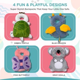 Baby Head Protector Backpack|Baby Backpack|Baby Backpack Head Protection Cushion|Baby Safety Products|Head Protection Backpack|Baby Head Cushion|Head Protector for Baby Walking (Green Turtle)