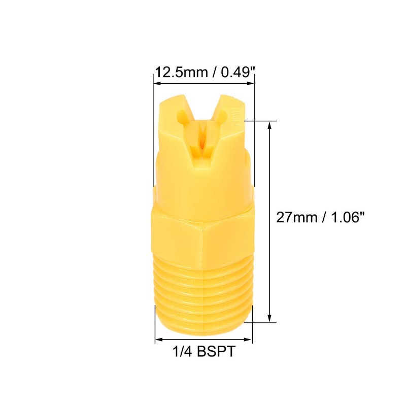 uxcell Flat Fan Spray Tip, 1/4BSPT Male Thread PP Nozzle,