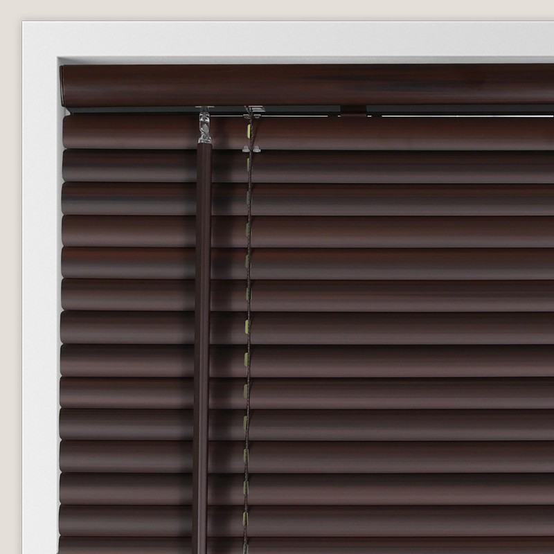 CALYX INTERIORS Room Darkening Vinyl Mini Blinds, Cordless, 1" Slat,