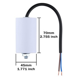 VEXUNGA 20µF 450V Motor Capacitor Starting Capacitor 20uF 20uF 450V 45x70mm CBB60 Capacitors Cable M8 for Electric Motor