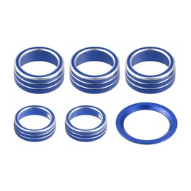 X AUTOHAUX 6pcs Air Conditioner Knob Ring Covers Volume Knob Control Knob Start Stop Push Button for Honda Accord Sedan Sport EX EX-L 10th 2018-2021 Blue