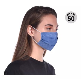 Concentraserv Paquete De 50 Piezas - Cubrebocas Triple Capa Triple Plisado