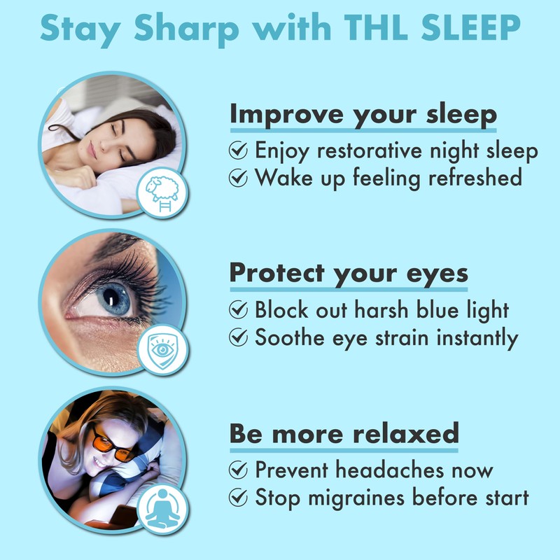 Orange Blue Light Blocking Glasses for Better Sleep - 99.5%