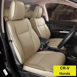 Car 5-Seat Covers For Honda CR-V 2015-2016 Full Set PU Leather Waterproof Beige
