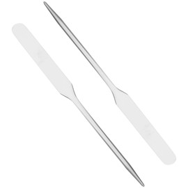 BIUDECO 2pcs Stainless Steel Makeup Spatula Long Handle Cosmetic Mixing Tool for Foundation Nail Art and DIY Color Blending Beauty Salons and Home Use