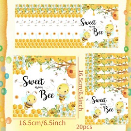 JeVenis 20PCS Bee Cocktail Napkins Disposable Honey Bumble Bees Decorative Paper Napkins for Bee Baby Shower Mommy to Bee Sweet As can Bee