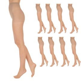 L'eggs womens Everyday Regular Pq0j95 8 Pairs Pantyhose, Nude, Queen US