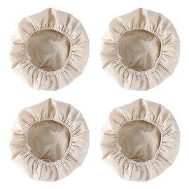 ANCLLO 4 Pack Linen Bread Basket, Fabric Cover, Gardening Towel, Rattan Bread Proofing Basket, Fabric Cover, Liner, Drying Storage, Suitable for Bread Proofing Baskets