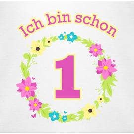 Shirtracer - Baby Bodysuit Boy Girl - 1st Birthday - I'm Already One Flower Wreath, 1 White