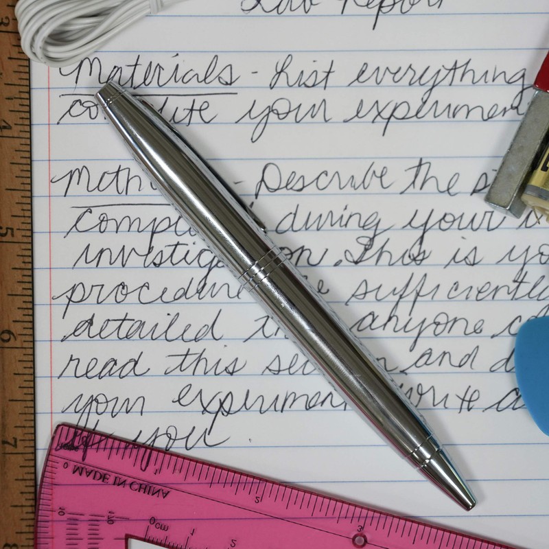 CROSS Calais Ballpoint Pen in Chrome and Blue Lacquer incl.