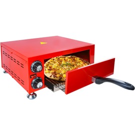 Generic YOOKTEN Indoor Pizza Oven Countertop Electric Pizza Oven 12"" Commercial Pizza Oven Stainless Steel Pizza Maker with 60 Minutes Timer,Red