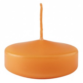 Cereria Di Giorgio - 12 Candele Galleggianti - Diametro 7 cm Altezza 3,5 cm - Colore Arancione - Durata 8 ore