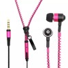 Generic Zipper Earphones with Mic for Cellphones - Pink