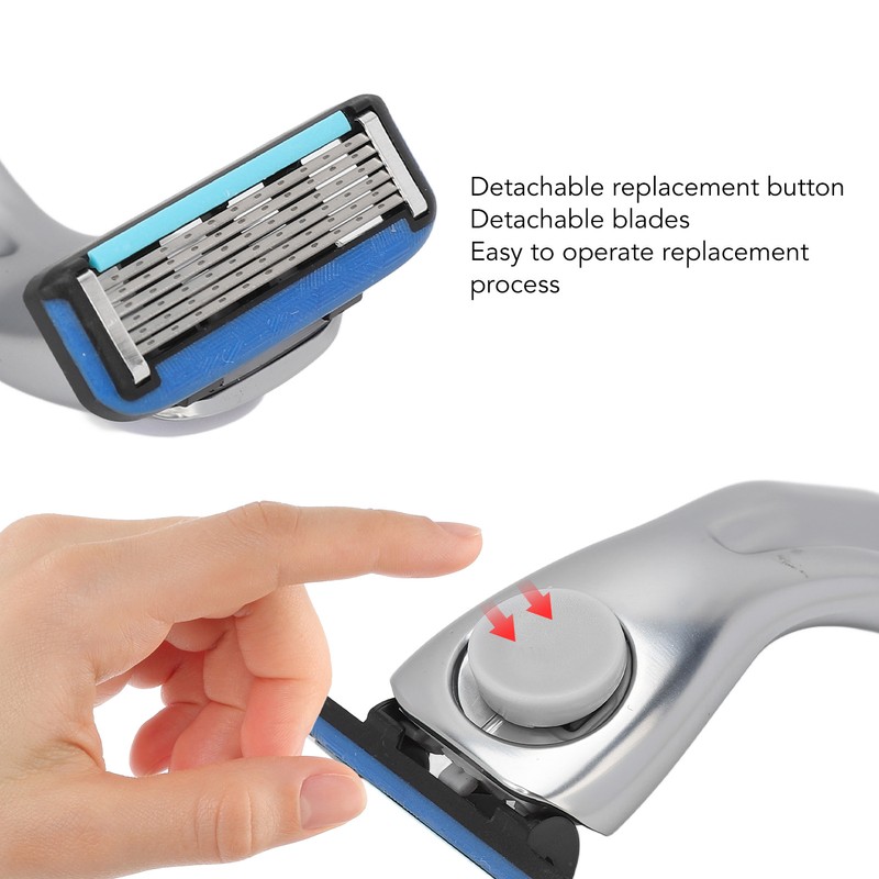 Men Manual Razor Six Blades Waterproof Precise Portable Removable Quick
