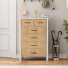 Jocoevol White Dresser 6 Drawer Dresser for Bedroom, Modern Fluted