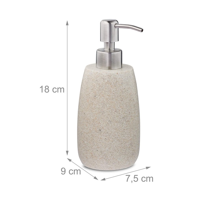 Relaxdays Soap Dispenser 300ml Refillable Bathroom Kitchen Liquid Soap Dispenser