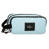 Pepe Jeans Aris Colorful Triple Pencil Case, Blue, 22 x