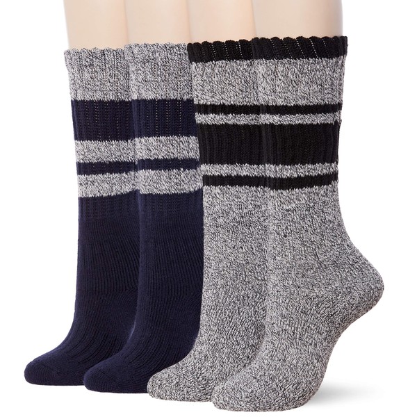 Iashi Sports Pile Women's High Socks, 2 Types 1 Each,