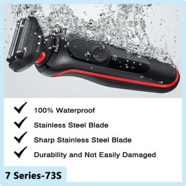 S7 73S Replacement Head Foil & Cutters for Braun Series 7 Eletric Shavers Replacement Blades,Compatible with Braun S7 Series New Generation 7020s,7025s,7027cs,7085cc,7071cc,7075cc Razor