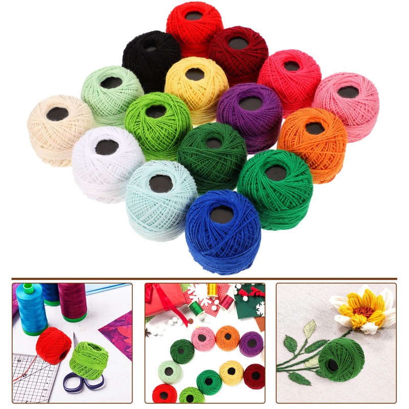 NOLITOY 16 Rolls Colorful Hand Sewing Cotton Thread for DIY