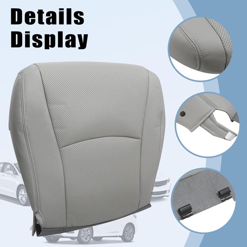 SecosAutoparts Gray Front Driver Side Bottom Microfiber Leather Seat Cover