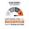 Sun Zero Cyrus - Cortina térmica Totalmente Opaca con pestaña