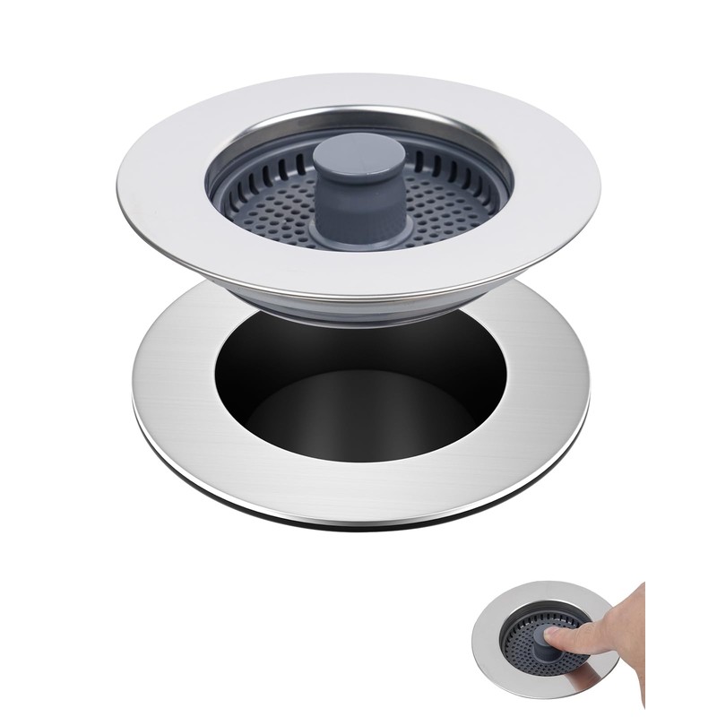 Hibbent Kitchen Sink Plug,Upgraded 3 in 1 Kitchen Sink Strainer