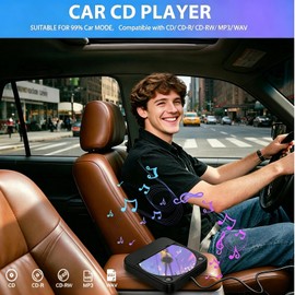 CD Player for Car, External USB AUX Disc Drive Plug & Play with Remote Control for Vehicles without Built-in Player, Portable CD Player for Car Stereo, Laptop & Smart TV, Music Speakers Black