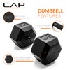 CAP Barbell 90 LB Coated Hex Dumbbell Weight with Black