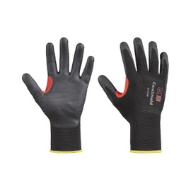 Honeywell 10 Pairs CoreShield™ Cut Resistant Work Gloves, Black/Red, Cut Level A, Nitrile Microfoam Coating, Washable, Touchscreen Capacitive, Size 7/S, 21-1515B/7S