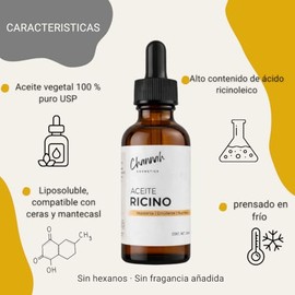 Aceite de Ricino Puro | Ricinus Communis Oil • Prensado en Frío | Nutre Piel y Cabello • Ideal para Pestañas, Barba y Formulación Cosmética | CHANNAH 