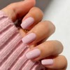 Uñas postizas cuadradas medianas en rosa empolvado, uñas postizas cortas