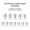 Black French Tip Press on Nails Medium Almond Fake Nails
