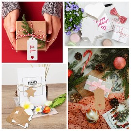 Gift Tags Kraft Paper Labels Gift Tags 300 Pieces Craft Gift Small Cards for Writing on with Jute String for Valentine's Day Wedding Price Tags Name Tags