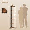 Hzuaneri Corner Shelf with LED Light, 6-Tier Corner Bookshelf, Tall