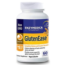 ENZYMEDICA - GlutenEase (60 Capsules) | Food Intolerance Digestive Enzymes Supplements | Gluten Digestive Enzymes Blend, Nutrient Supplements, Gut Health Supplement, Easy Digest, Vegan, Dairy Free