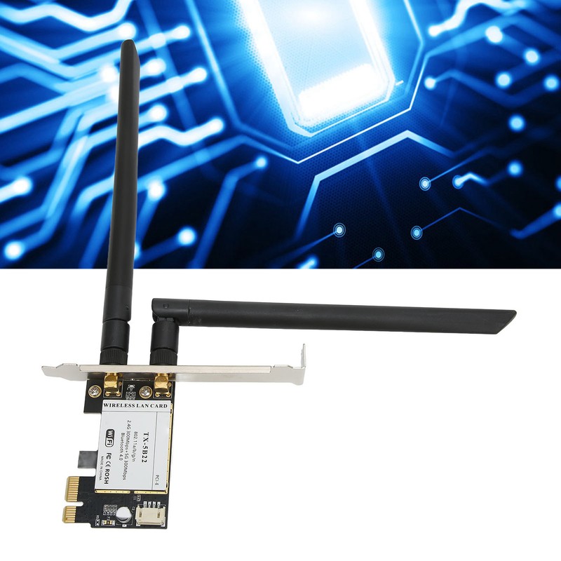Wireless Internet Card 2.4Ghz 5Ghz 300Mbps High Transmission Rate Black