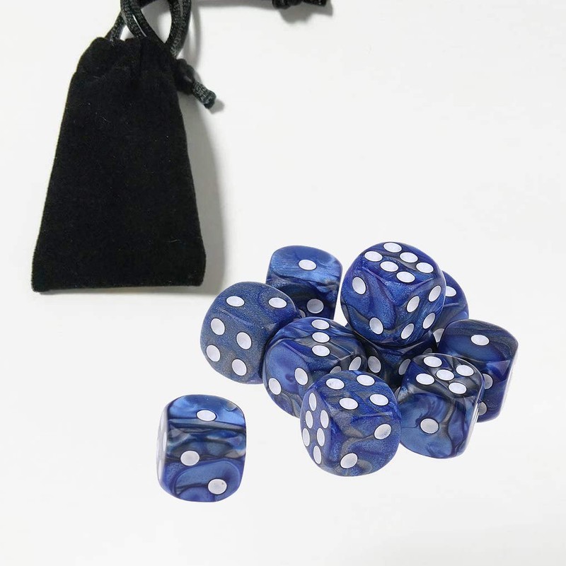 Yiotfandoll 10PCS Polyhedral Dice D6 Dice 16mm Acrylic Dice Game