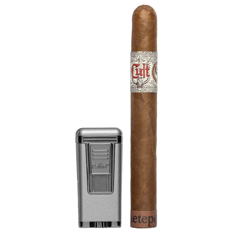 Palio Pro Polaris Triple Torch Cigar Lighter, Butane refillable, Tabletop-Silve