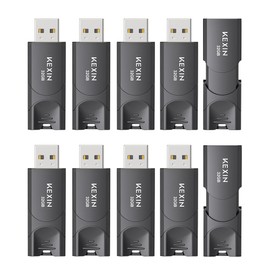 KEXIN 32GB USB Flash Drives 10 Pack Thumb Drives Data Storage 32G Memory Stick Jump Drive for Storage and Backup (32GB, Black)