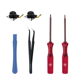 Tolesum 3D Hall Effect Sensor Joystick Ersatz für Controller NS Switch/Switch OLED Joy-Con/Switch Lite, Thumb Stick Caps mit Schraubendreher Reparaturwerkzeug-Set