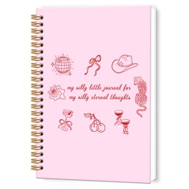 TWRVI Cute Pink Mental Health Spiral Notebook, Funny Anxiety Gifts College Ruled Notebook Journal for School Therapy Office Supplies, Self Care Journaling Notebooks 5.5"x8.3" 164 Pages
